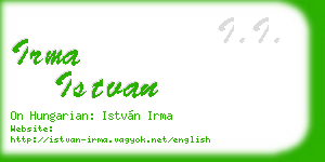 irma istvan business card